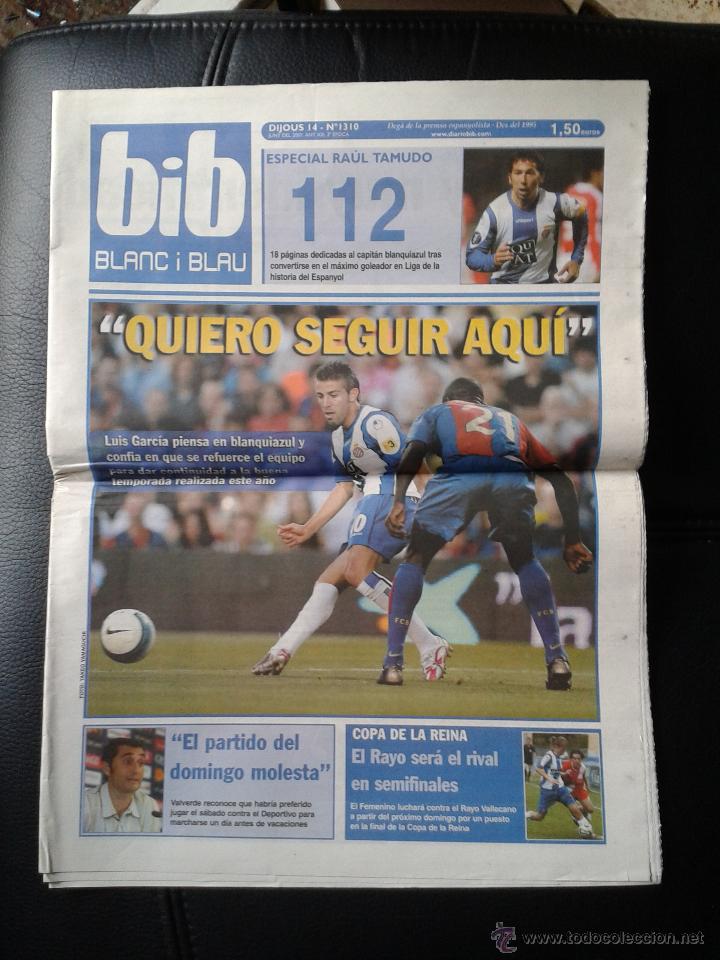 Coleccionismo deportivo: Peri&oacute;dico deportivo Blanc i Blau RCD Espanyol Espa&ntilde;ol Liga Especial p&oacute;ster Ra&uacute;l Tamudo 112 goles