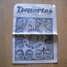 Coleccionismo deportivo: DEPORTES . ROTATIVO GRAFICO SEMANAL. 1946. EL MADRID CAMPEON. Lote 45135555