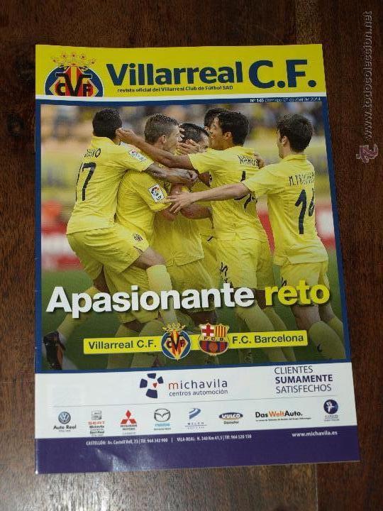 Sports collectibles: REVISTA OFICIAL VILLARREAL CF VS BARCELONA. 22 ABRIL 2014.POSTER NAHUEL.16 PAG.15 X 21 CM. VER FOTOS