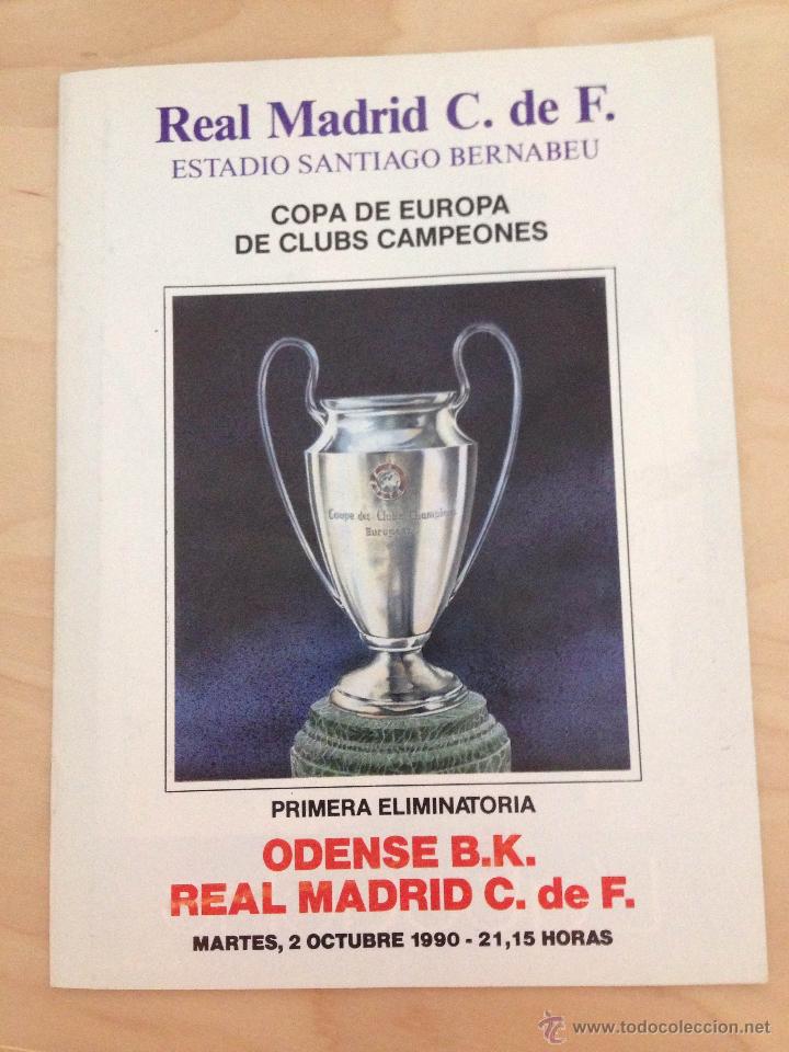 Collezionismo sportivo: PROGRAMA REAL MADRID ODENSE COPA DE EUROPA 1990
