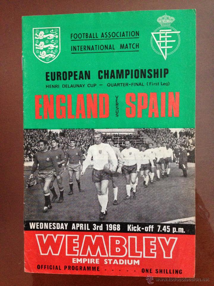 Collezionismo sportivo: PROGRAMA PROGRAMME INGLATERRA ESPA&Ntilde;A ENGLAND SPAIN 1968