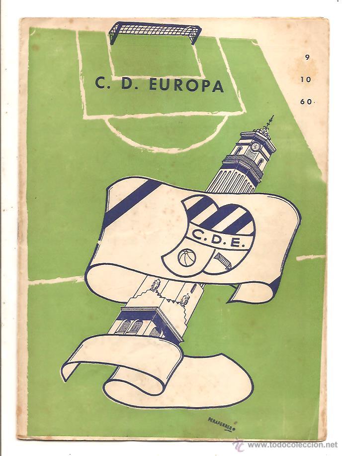 Coleccionismo deportivo: BOLET&Iacute;N C.D. EUROPA &ndash; 9 OCTUBRE 1960