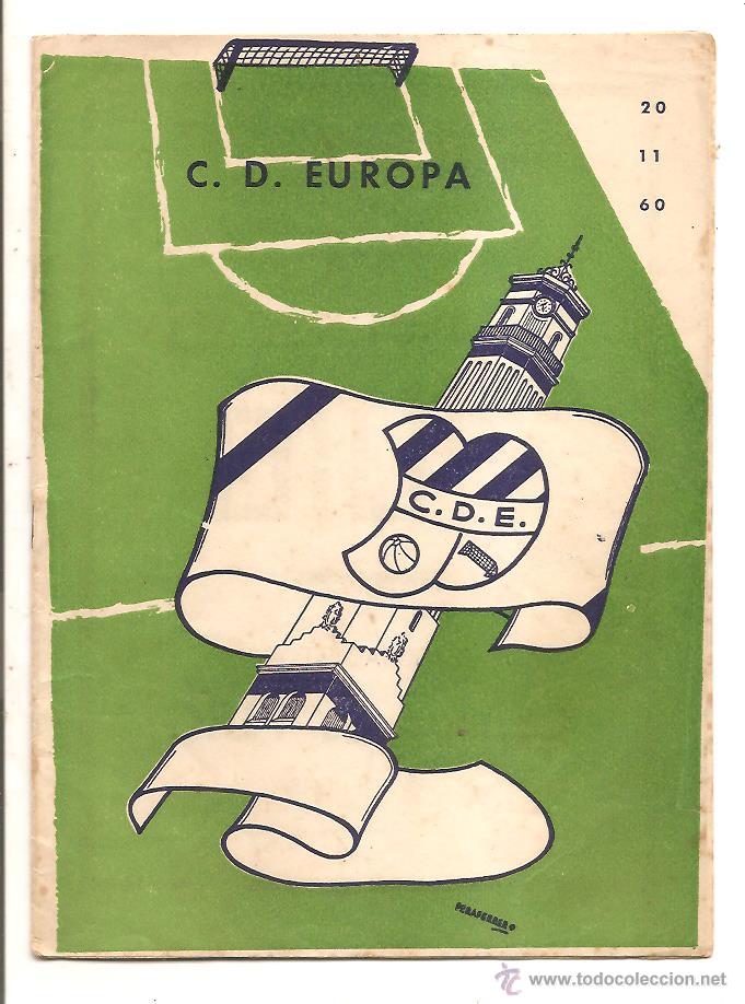 Coleccionismo deportivo: BOLET&Iacute;N C.D. EUROPA &ndash; 20 NOVIEMBRE 1960