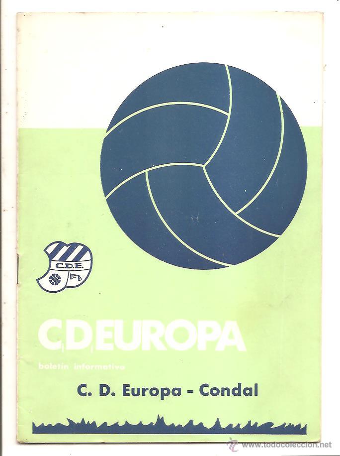 Sports collectibles: BOLET&Iacute;N C.D. EUROPA &ndash; TEMP. 1968-69 &ndash; EUROPA-CONDAL - CR&Oacute;NICA AT. CATALU&Ntilde;A 0 EUROPA 0