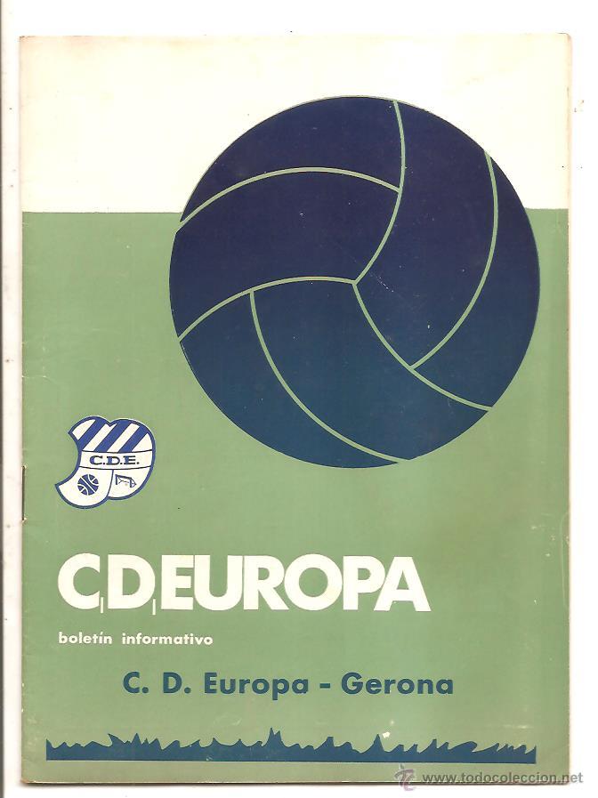 Sports collectibles: BOLET&Iacute;N C.D. EUROPA &ndash; TEMP. 1968-69 &ndash; EUROPA-GERONA