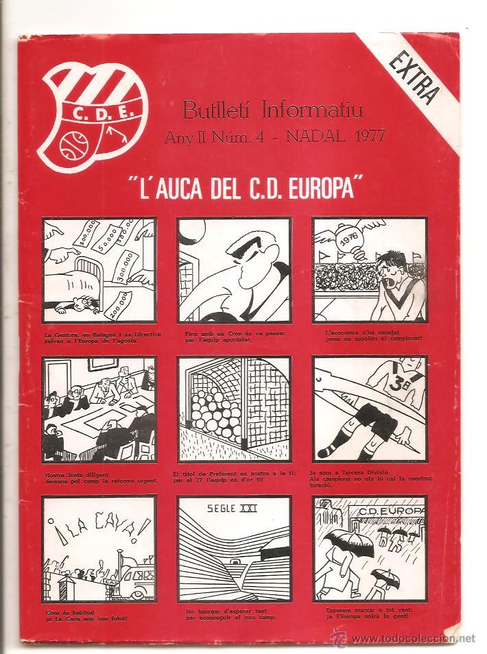 Sports collectibles: BUTLLET&Iacute; C.D. EUROPA N&ordm; 4 EXTRA NADAL 1977