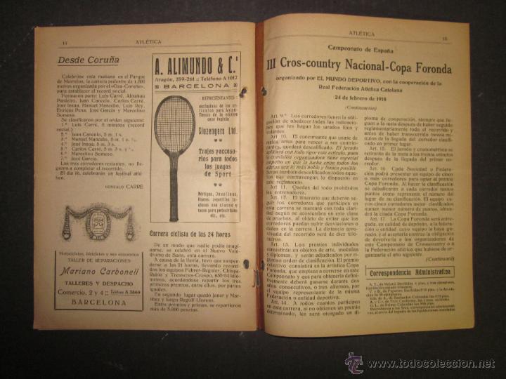 Coleccionismo deportivo: ATLETICA - REVISTA DEPORTIVA QUINCENAL -PUBLICADA EN BARCELONA NUM 24 - AÑO 1917 - (CD- 1307 ) - Foto 8 - 47110363