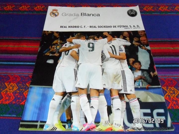 Coleccionismo deportivo: GRADA BLANCA REAL MADRID REAL SOCIEDAD, 31-1-15. JORNADA 21.  P&Oacute;STER LUCAS SILVA.