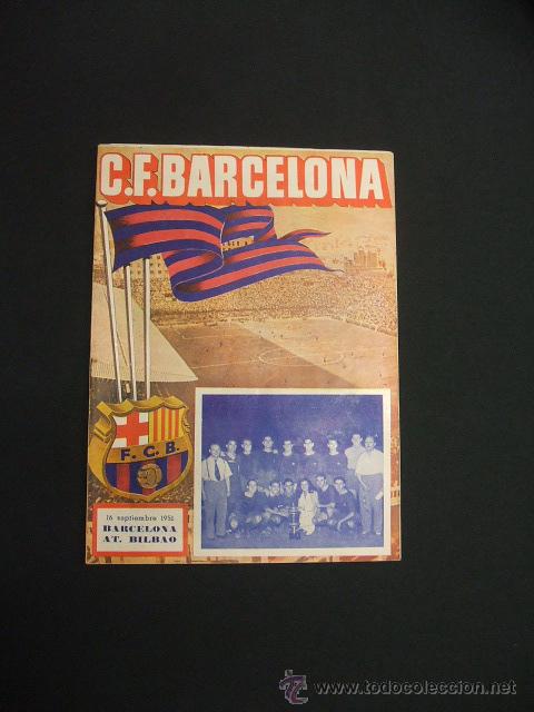 Sports collectibles: BOLETIN F.C. BARCELONA - 16 SEPTIEMBRE 1951 - BARCELONA - AT. BILBAO