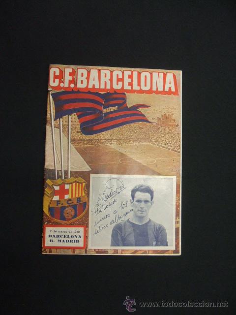 Sports collectibles: BOLETIN F.C. BARCELONA - 2 MARZO 1952 - BARCELONA - R. MADRID