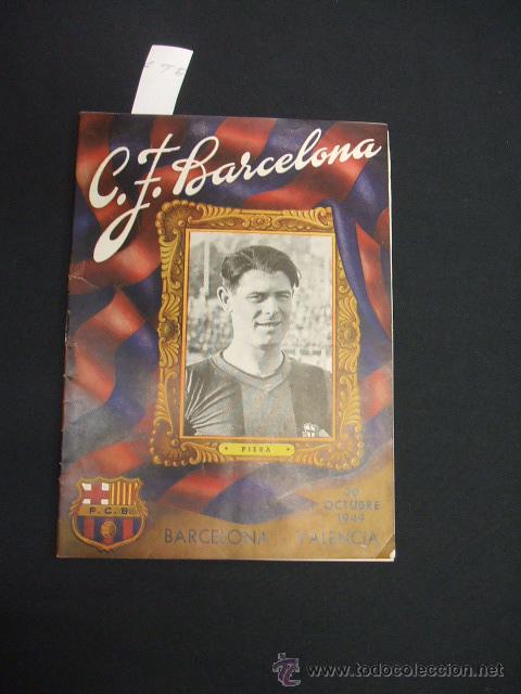 Collectionnisme sportif: BOLETIN F.C. BARCELONA - 30 OCTUBRE 1949 - BARCELONA - ESPA&Ntilde;OL