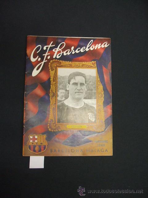 Sports collectibles: BOLETIN F.C. BARCELONA - 13 NOVIEMBRE 1949 - BARCELONA - MALAGA