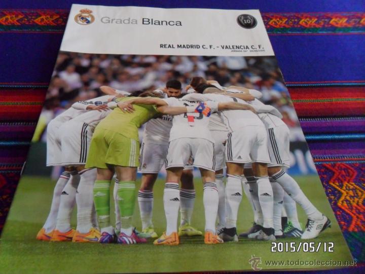 Coleccionismo deportivo: GRADA BLANCA REAL MADRID VALENCIA 9-5-15. JORNADA 36. P&Oacute;STER SERGIO RAMOS. BUEN ESTADO.