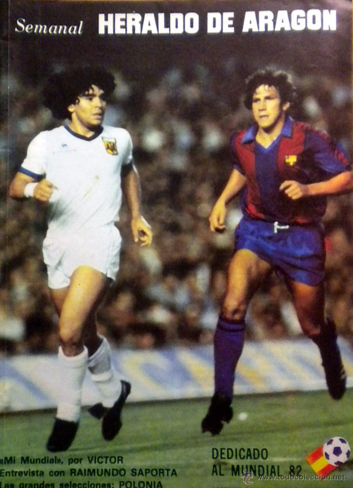 Sports collectibles: REVISTA MUNDIAL FUTBOL ESPA&Ntilde;A 82 FIFA WORLD CUP SPAIN 1982 PORTADA MARADONA POSTER VICTOR MU&Ntilde;OZ