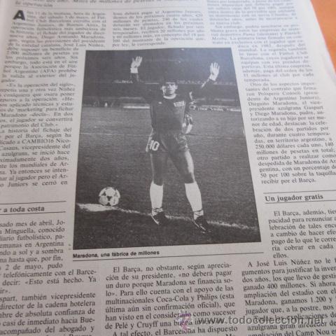 Coleccionismo deportivo: ARTICULO 1982 - BAR&Ccedil;A BARCELONA EL FICHAJE DEL A&Ntilde;O MARADONA S.A. - 2 PAG