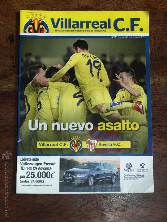 Sports collectibles: REVISTA OFICIAL VILLARREAL CF SEVILLA FC. 22 MARZO 2015. POSTER NAHUEL.16 PAG. 15 X 21 CM. VER FOTOS