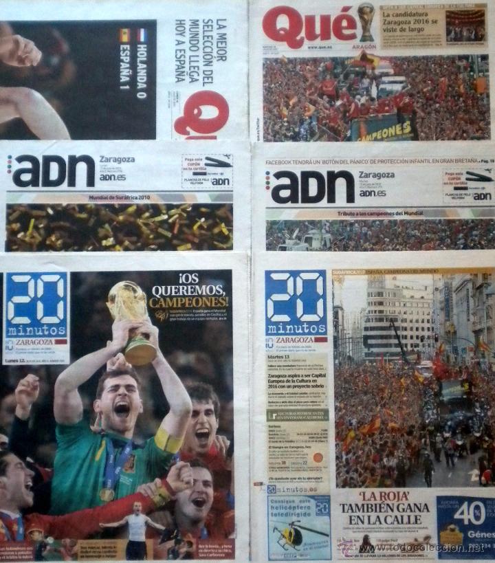 Sports collectibles: PERIODICOS MUNDIAL SUDAFRICA 2010 ESPA&Ntilde;A CAMPEON FIFA WORLD CUP FOOTBALL NEWPAPERS SPAIN CHAMPION