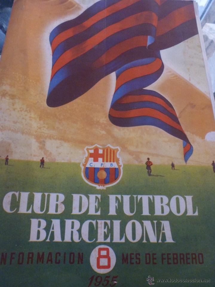 Collectionnisme sportif: BOLETIN F.C.BARCELONA FEBRERO 1955-BAR&Ccedil;A,OBRAS CAMP NOU,SANDRO PUPPO-FOTOS