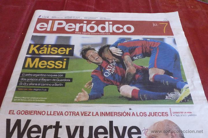 Coleccionismo deportivo: EL PERI&Oacute;DICO-(7-5-2015)- !!SEMIFINAL CHAMPIONS IDA BAR&Ccedil;A 3 BAYERN MUNICH 0 !!!!GRACIAS,MESSI!!!