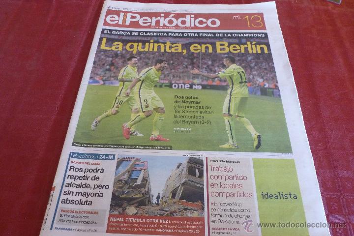 Coleccionismo deportivo: EL PERI&Oacute;DICO-(13-5-2015)- !!SEMIFINAL CHAMPIONS VUELTA, BAYERN MUNICH 3 BAR&Ccedil;A 2 !!!!A LA FINAL!!!