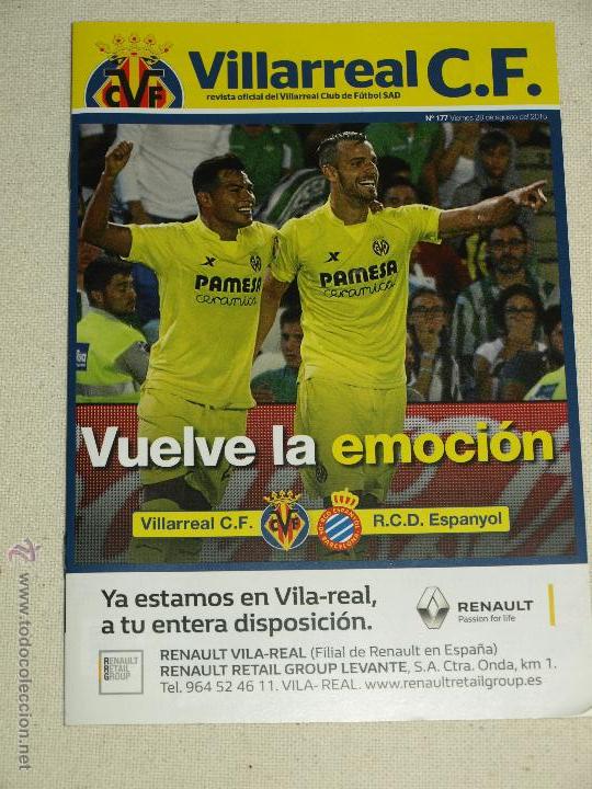Sports collectibles: REVISTA OFICIAL VILLARREAL CF VS ESPA&Ntilde;OL. 28 AGOSTO 2015. POSTER PINA.16 PAG. 15 X 21 CM. VER FOTOS.