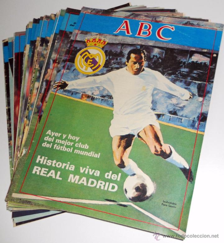Coleccionismo deportivo: COLECCION FASCICULOS HISTORIA VIVA DEL REAL MADRID ABC. FUTBOL VINTAGE A&Ntilde;OS 80 80`S REAL MADRID.