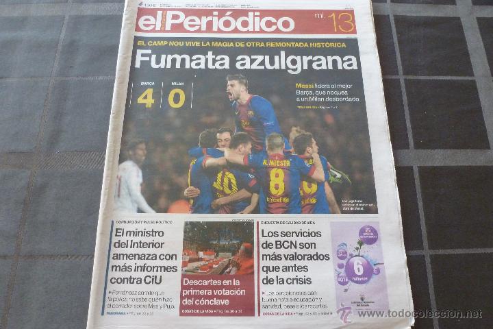 Coleccionismo deportivo: EL PERI&Oacute;DICO-(13-3-13)-CHAMPIONS !!!QUE NOCHE!!! BAR&Ccedil;A 4 MILAN 0.