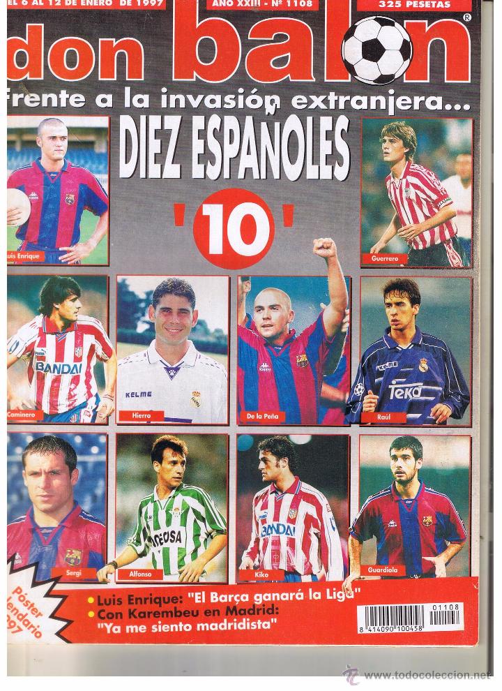 Sports collectibles: DON BAL&Oacute;N. N&ordm; 1108. POSTER: CALENDARIO 1997. 12 ENERO 1997. (P/B8)