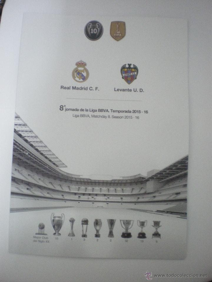 Coleccionismo deportivo: Real Madrid CF v Levante UD - Programa Oficial VIP - Temp. 2015/2016 - Jornada 8 - 17/10/2016