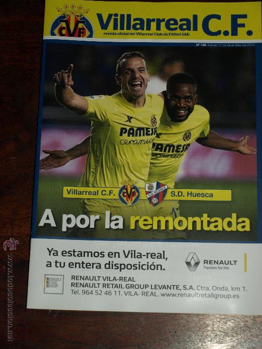 Sports collectibles: REVISTA OFICIAL VILLARREAL CF VS SD HUESCA.11 DICIEMBRE 2015.POSTER MUSACCHIO.16 PAG.15 X 21 CM.FOTO