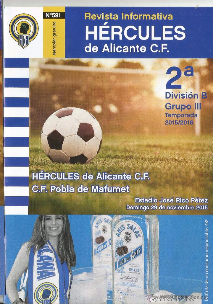 Sports collectibles: Revista Informativa H&eacute;rcules de Alicante C.F., n&ordm; 592. 2&ordf;b 15-16. H&eacute;rcules-Pobla de Mafumet