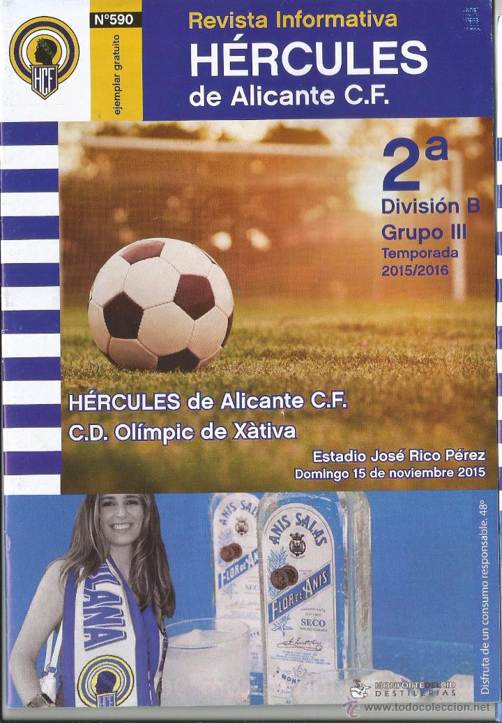 Sammelleidenschaft Sport: Revista Informativa H&eacute;rcules de Alicante C.F., n&ordm; 590. 2&ordf;b 15-16. H&eacute;rcules-Ol&iacute;mpic de Xativa