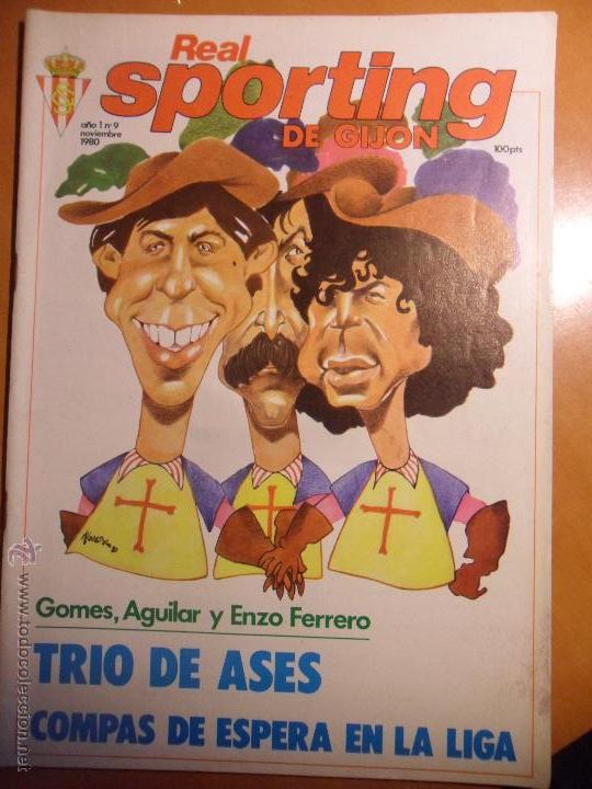 Collectionnisme sportif: REAL SPORTING DE GIJON. A&Ntilde;O 1. N&ordm; 9. NOVIEMBRE 1980. REVISTA CON FOTOGRAFIAS.