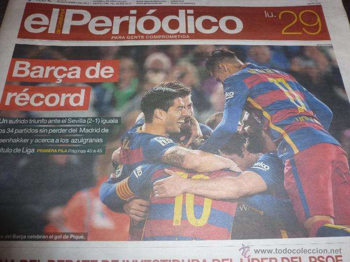 Coleccionismo deportivo: EL PERI&Oacute;DICO(29-2-16)!! BAR&Ccedil;A 2 SEVILLA 1!! BAR&Ccedil;A DE MESSI IGUALA RECORD DE ESPA&Ntilde;A INVICTOS-FOTOS