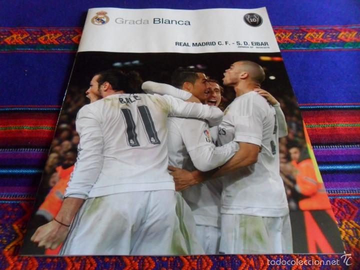 Coleccionismo deportivo: GRADA BLANCA REAL MADRID S.D. EIBAR. 9-4-16. JORNADA 32. P&Oacute;STER CRISTIANO RONALDO GOL AL BARCELONA.