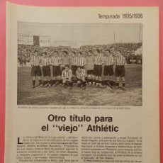 Collezionismo sportivo: ATHLETIC CLUB BILBAO CAMPEON 35/36 COLECCION 60 AÑOS DE LIGA 1935/1936-LANGARA PICHICHI-HERRERITA. Lote 56499772