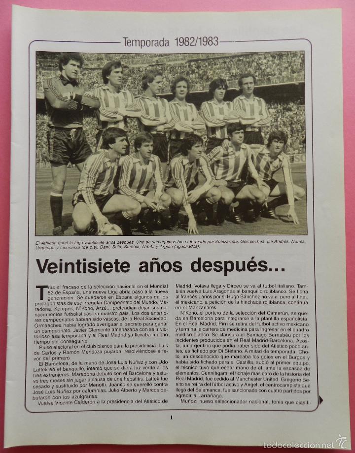 Coleccionismo deportivo: ATHLETIC CLUB BILBAO CAMPEON 82/83 COLECCION 60 A&Ntilde;OS DE LIGA 1982/1983-POLI RINCON PICHICHI-MARADONA