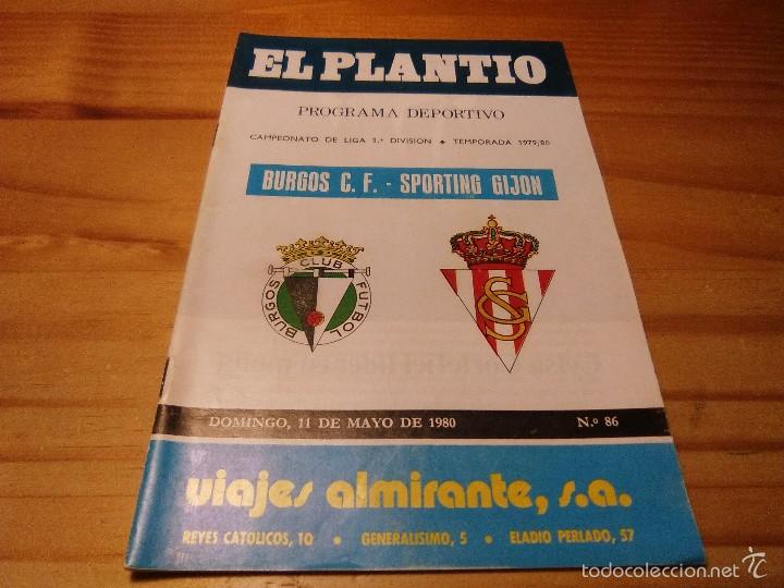 Sammelleidenschaft Sport: PROGRAMA HISTORICO BURGOS CF-SPORTING GIJON QUINI 11 de mayo 1980