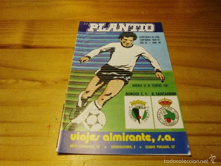 Coleccionismo deportivo: PROGRAMA OFICIAL EL PLANTIO BURGOS CF-RACING SANTANDER TEMPORADA 1980-81