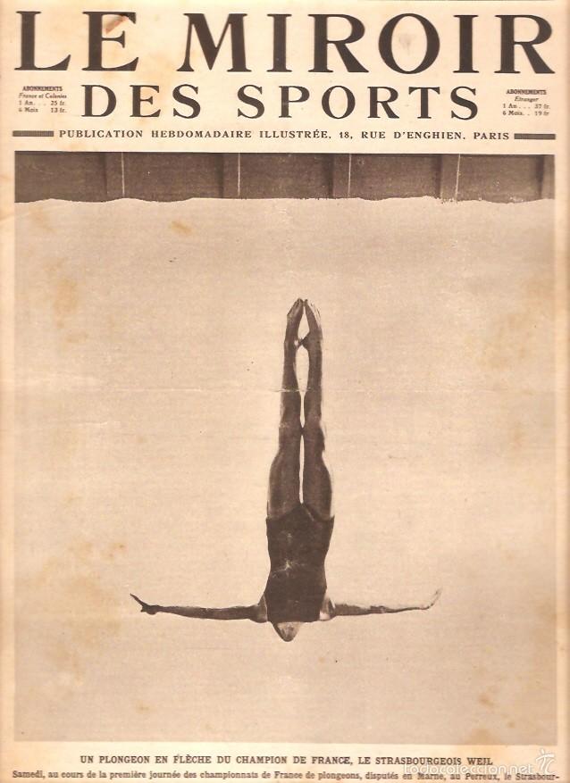 Sports collectibles: REVISTA LE MIROIR DES SPORTS N&ordm; 57 1921