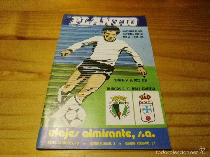 Sports collectibles: PROGRAMA OFICIAL EL PLANTIO BURGOS CF-REAL OVIEDO TEMPORADA 1980-81