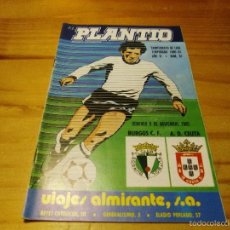 Coleccionismo deportivo: PROGRAMA OFICIAL EL PLANTIO BURGOS CF-AD CEUTA TEMPORADA 1980-81. Lote 57920234