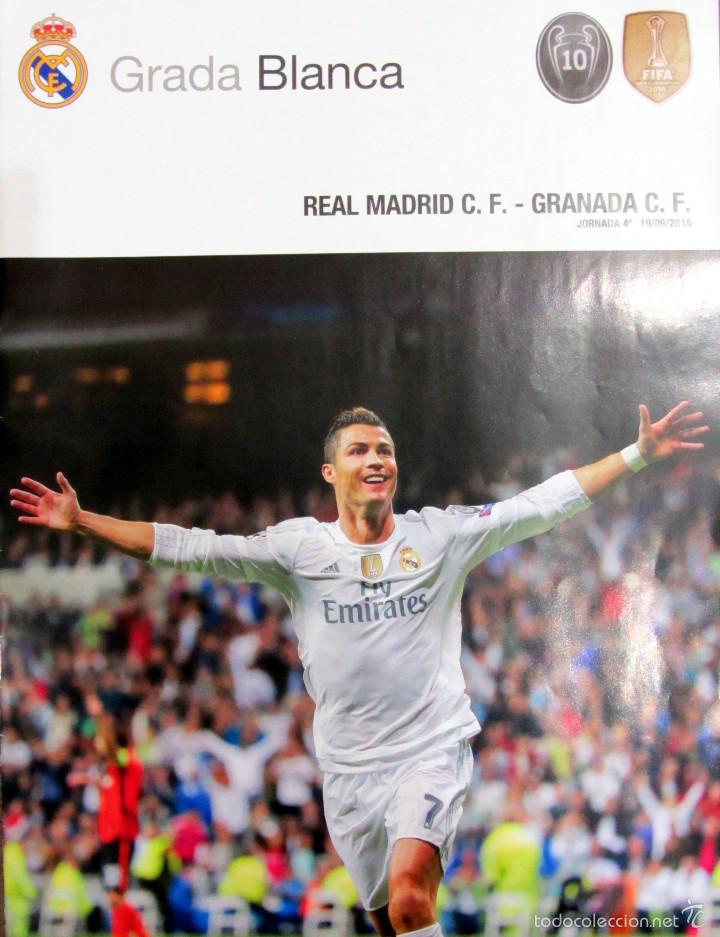Coleccionismo deportivo: GRADA BLANCA PROGRAMA FUTBOL PROGRAM FOOTBALL REAL MADRID GRANADA C.F. RONALDO