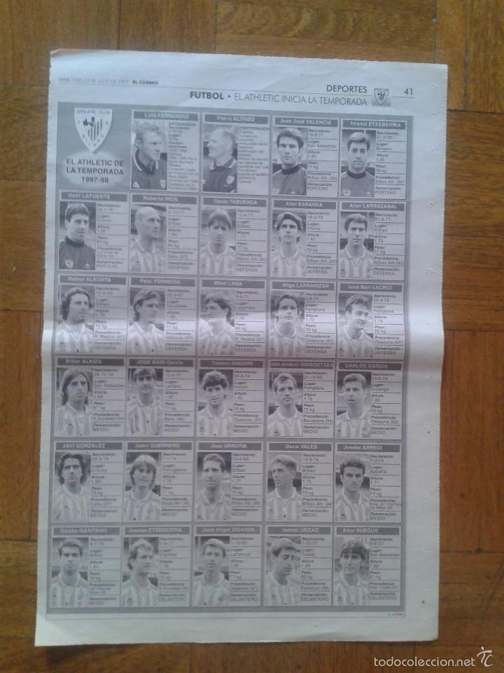 Sports collectibles: PLANTILLA ATHLETIC BILBAO 96-97