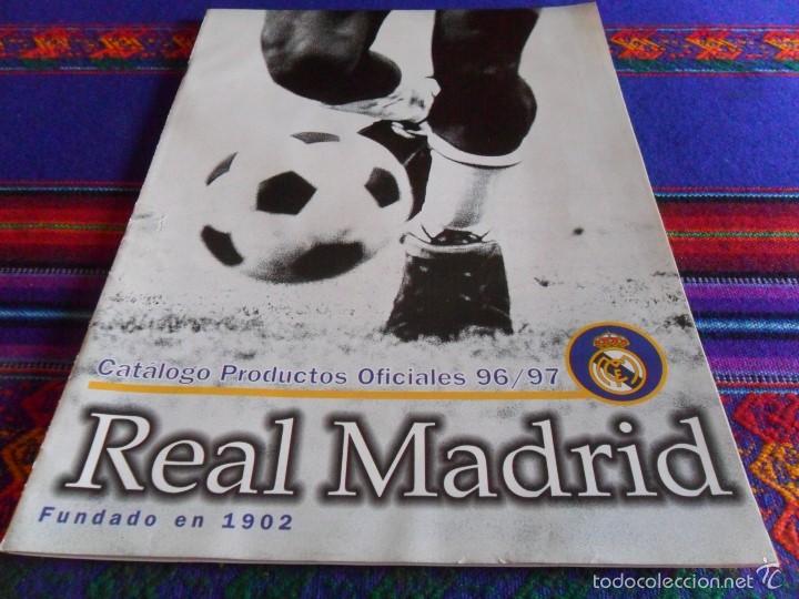 Collezionismo sportivo: CAT&Aacute;LOGO PRODUCTOS OFICIALES REAL MADRID 96 97. REGALO PALCOS BLANCOS LIGA CAMPEONES OLYMPIAKOS. BE.