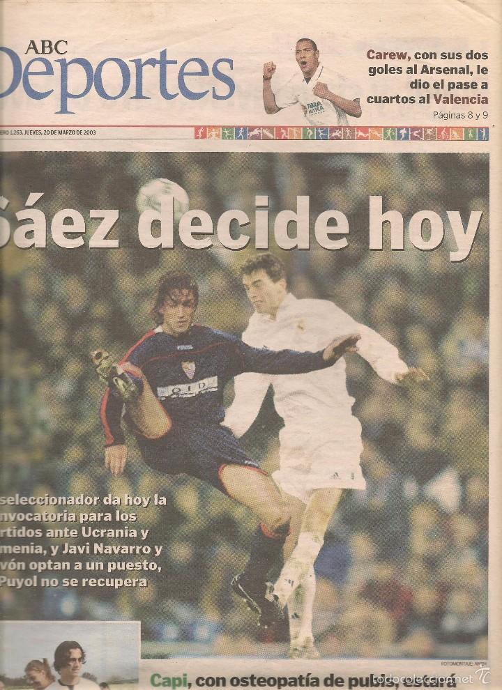 Coleccionismo deportivo: ABC DEPORTES. SEVILLA 1263. 20 MARZO 2003. (Z38)