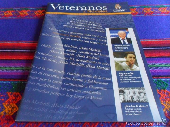 Collezionismo sportivo: VETERANOS & NOVELES N&ordm; 1. A&Ntilde;O 2008. ASOCIACI&Oacute;N DE EX JUGADORES DEL REAL MADRID. MBE. RARA.