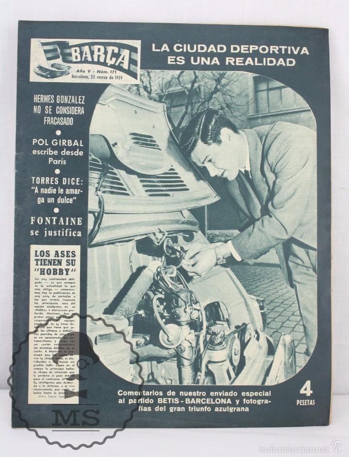 Sports collectibles: Antiguo Peri&oacute;dico / Bolet&iacute;n del F&uacute;tbol Club Barcelona - Bar&ccedil;a. N&ordm; 171, A&ntilde;o 1959 - FC