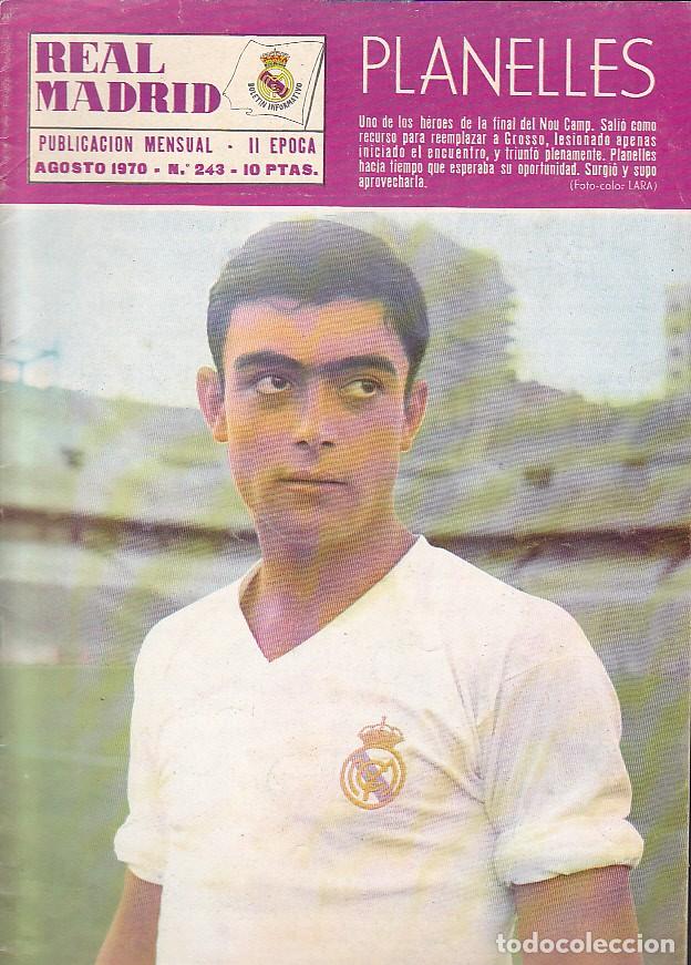 Coleccionismo deportivo: REVISTA REAL MADRID AGOSTO 1970 N&ordm; 243