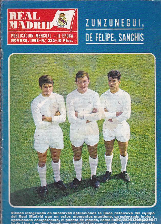 Coleccionismo deportivo: REVISTA REAL MADRID NOVIEMBRE 1968 N&ordm; 222